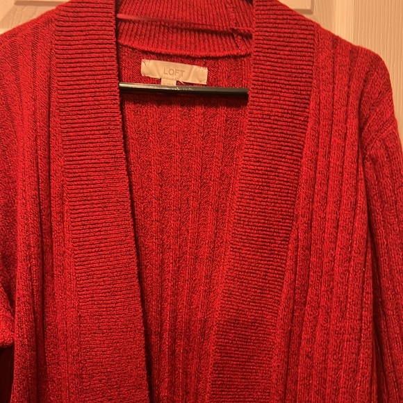 LOFT Red Ribbed Cardigan - Picture 3 of 3